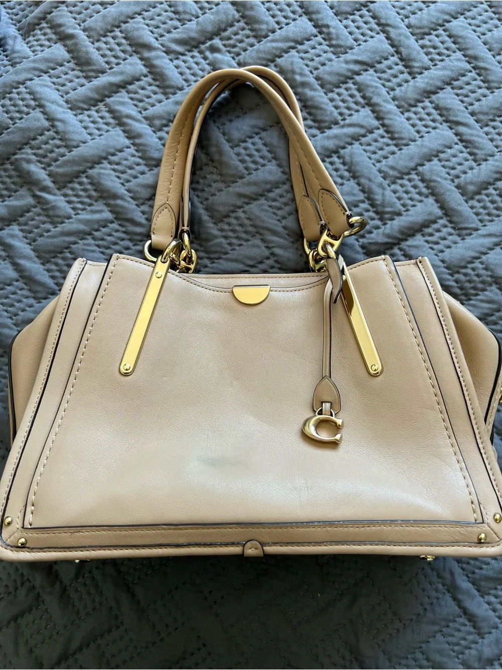 Coach Dreamer Leather Satchel with Gold Hardware